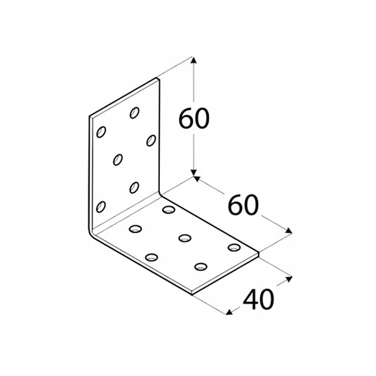 Kątownik montażowy 60x60x40x2mm KM3 (opk=20szt) -zdjęcie numer 3