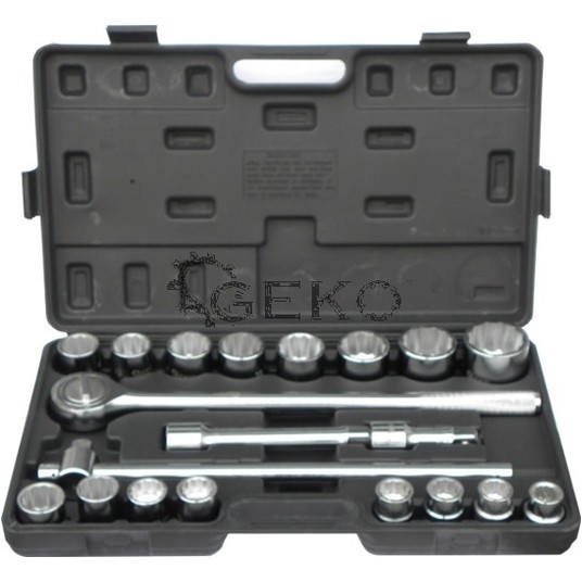 Klucze nasadowe 3/4" 21cz. 21-50mm 12-kąt GEKO -zdjęcie numer 1