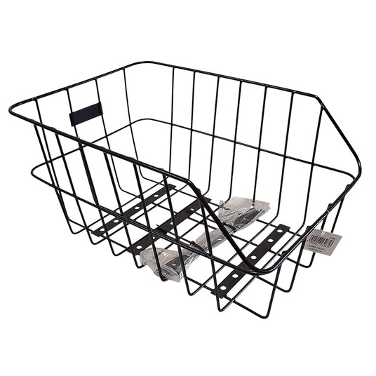 Koszyk do roweru tylny przykręcany metalowy czarny -zdjęcie numer 2