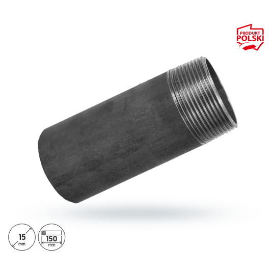 Króciec czarny 15 1/2" L-150 jednostronnie gwint -zdjęcie numer 1