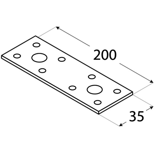 Łącznik płaski 200x35x2,5mm ŁP 3 (opk=20szt) -zdjęcie numer 3