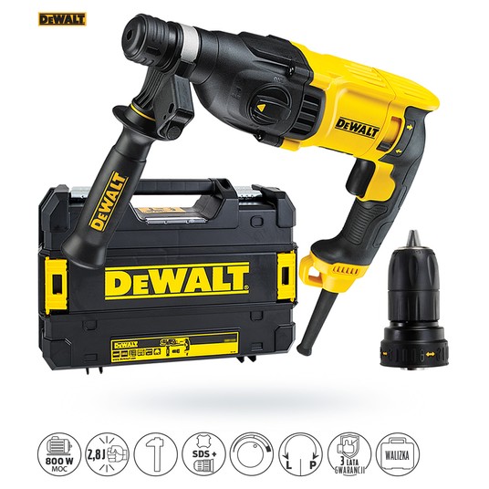 Młotowiertarka 800W SDS+ 2,8j +uchwyt DEWALT -zdjęcie numer 2