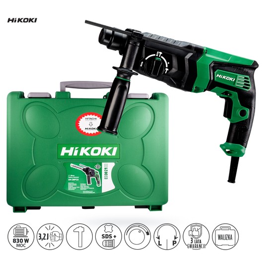 Młotowiertarka 830 W SDS+ 2,9j kufer kucie HiKOKI -zdjęcie numer 6