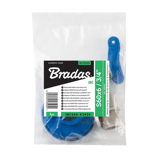 Nakrętka IBC S60x6 z kranem GZ 3/4" plastik -zdjęcie numer 3