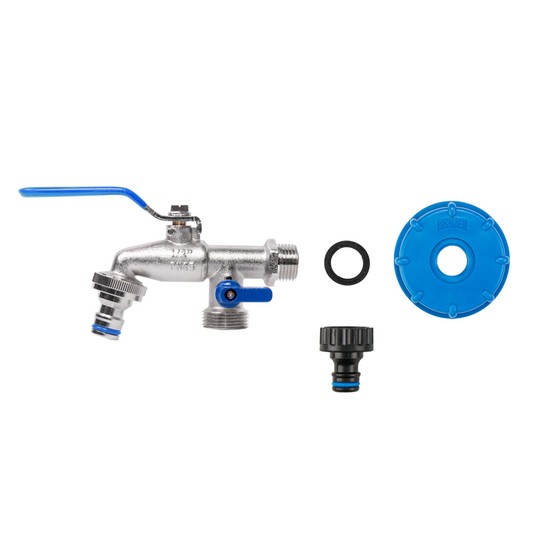 Nakrętka IBC S60x6 z kranem GZ 3/4" x2 metal -zdjęcie numer 2