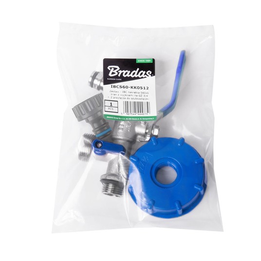 Nakrętka IBC S60x6 z kranem GZ 3/4" x2 metal -zdjęcie numer 3