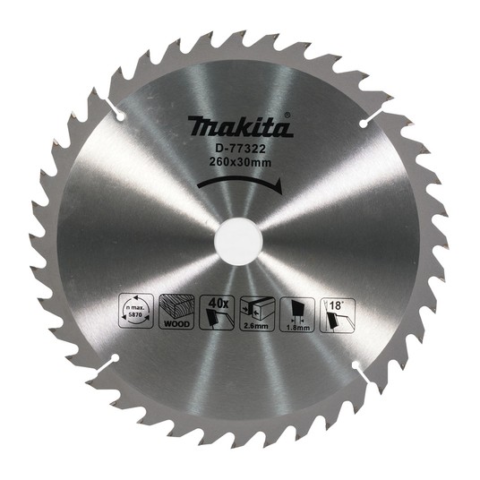 Piła tarczowa 260x40z x30 z widią MAKITA -zdjęcie numer 1