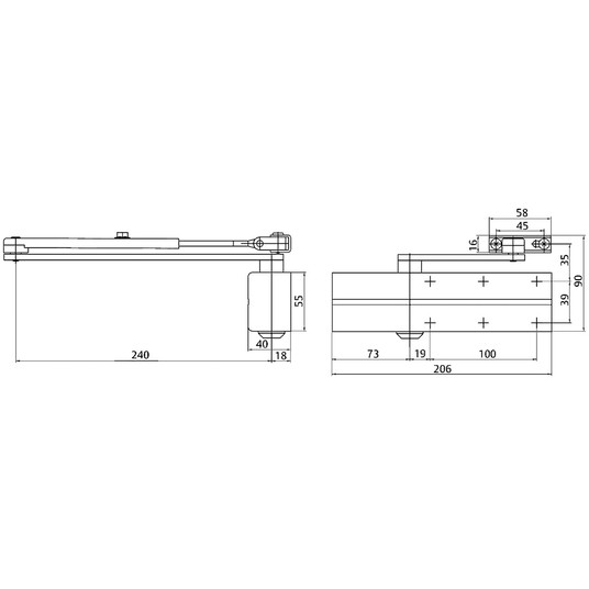 Samozamykacz DC140 (40-100kg) BRĄZ ASSA ABLOY -zdjęcie numer 5