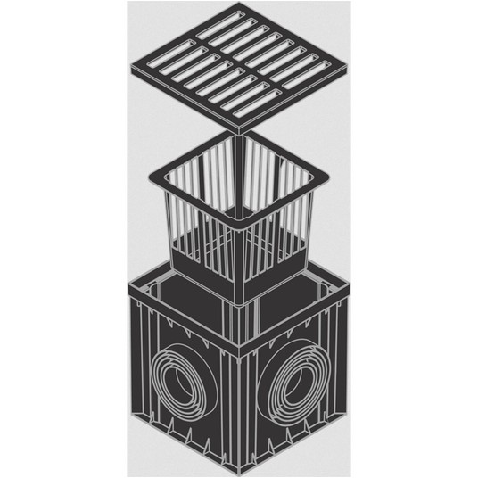 Studzienka 300x300mm z kratką A15 PVC brąz -zdjęcie numer 2