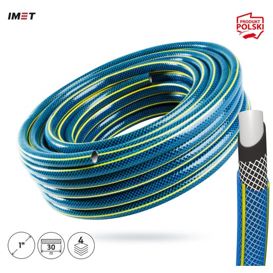 Wąż ogrodowy Bluebos+ 1" 30m niebieski IMET -zdjęcie numer 3