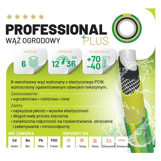 Wąż ogrodowy Profesion+ 1/2" 30m zielony IMET -zdjęcie numer 7