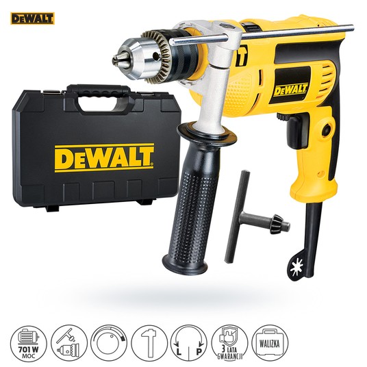 Wiertarka 701 W udarowa L/P kufer DEWALT -zdjęcie numer 2