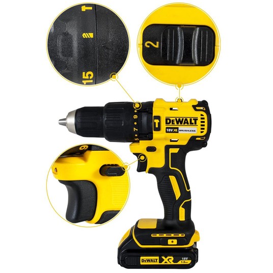 Wkrętarka 18V udar 65Nm 2x1,5Ah BRUSH TSTAK DeWALT -zdjęcie numer 5