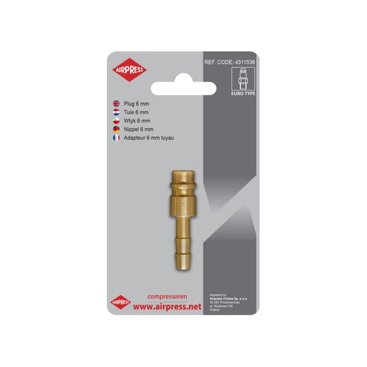 Wtyk na wąż 6mm AIRPRESS -zdjęcie numer 1