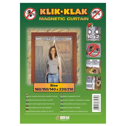Zasłona magnetyczna KLIK-KLAK 160x220 CZARNA -zdjęcie numer 1