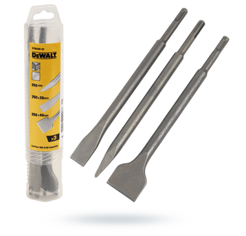 Dłuta z uchwytem SDS+ kpl 3cz L-250mm DeWalt