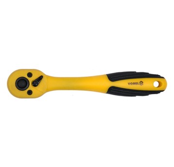 Grzechotka 1/4" 150mm wygięta powlekana żółtaVOREL