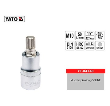 Klucz trzpieniowy SPLINE 1/2" M10 L- 55mm