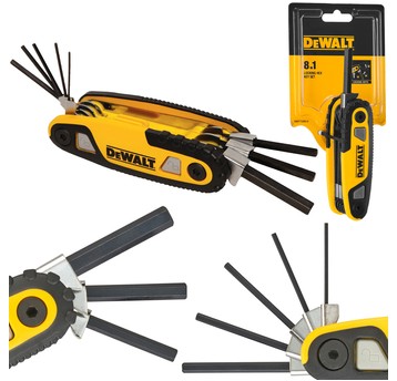 Klucze imbusowe HEX 8szt kieszonkowe DeWALT