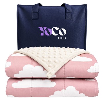 Koc obciążeniowy różowe chmurki 3,2 kg YoCo (4)