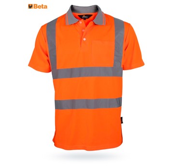 Koszulka POLO XXL pomarańczowa z odblaskami BETA