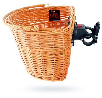 Koszyk do roweru przód Click wiklinowy orange