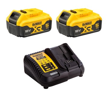 Ładowarka uniwersalna + 2x bateria 18V 5Ah DeWalt