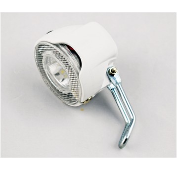 Lampa przód do roweru na baterie RETRO OEM biały