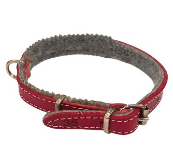 Obroża 2-razy szyta 10mm x 350mm CZERWONA