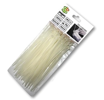 Opaski plastikowe 200x3,6 op 100szt białe (100)