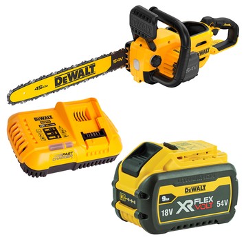 Piła łańcuchowa 54V 45cm 1x9Ah BL FV DeWALT