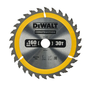 Piła tarczowa 160x30z x20 z widią DeWalt
