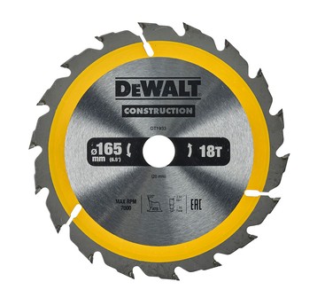 Piła tarczowa 165x18z x20 z widią DeWalt