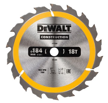 Piła tarczowa 184x18z x16 z widią DeWalt