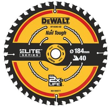 Piła tarczowa 184x40z x16 z widią ELITE DeWALT