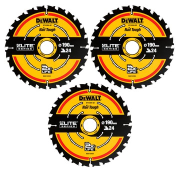 Piła tarczowa 190x24z x30 widią 3szt ELITE DeWALT