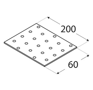 Płytka perforowana 60x200x2mm PP 7 (opk=20szt)