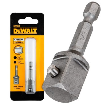 Redukcja 1/4''hex x 1/2''kw L-50mm udarowa DeWALT