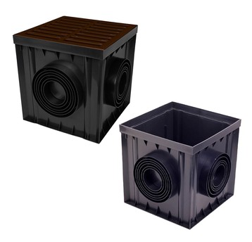 Studzienka 300x300 kratka A15 PVC brąz nadbudowa