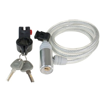 Zamknięcie do roweru 12x1000mm SREBRN LQ-304 klucz