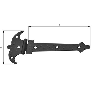 Zawias okiennicowy L-400mm czarny MOD554 AMIG