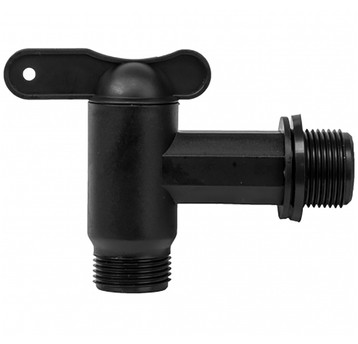 Zawór czerpalny 3/4" plastikowy CZARNY